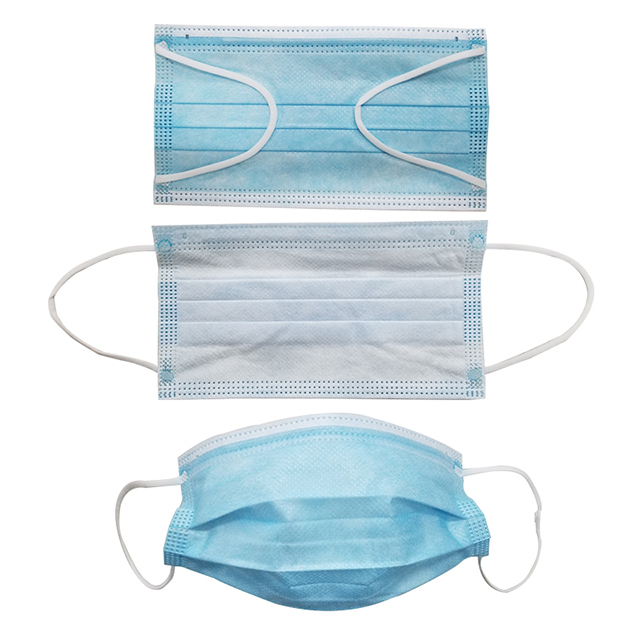 Máscara facial descartável de proteção azul 