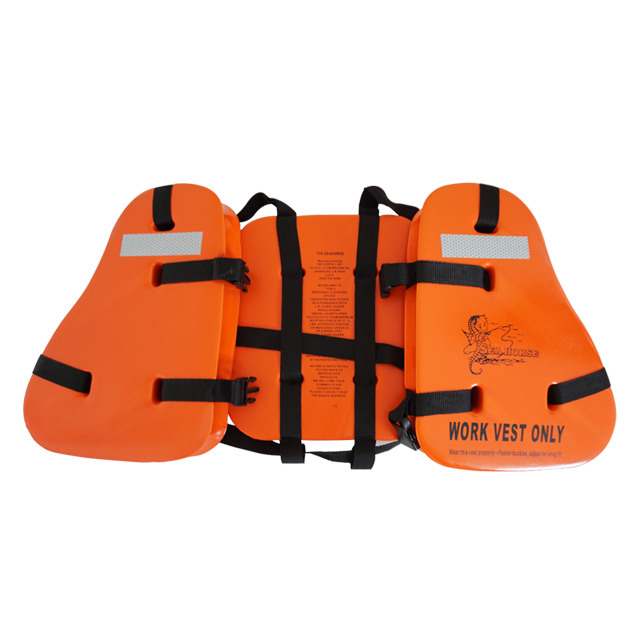 Colete salva-vidas usado na salvação de vida para marinheiros e passageiros a bordo de embarcações navegando na costa do mar e rive