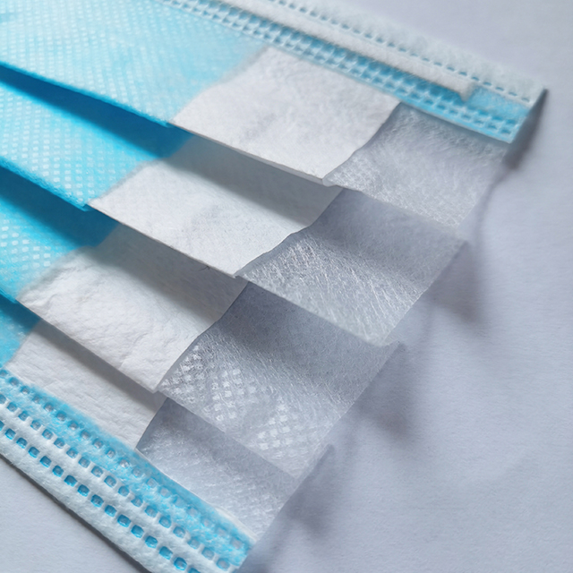 Máscara facial descartável de proteção azul 